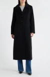 London Fog Wool Blend Longline Coat In Black