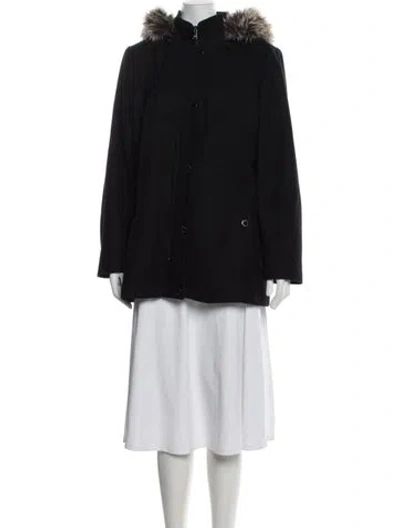 Pre-owned London Fog Wool Parka In Black