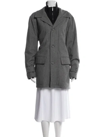 Pre-owned London Fog Wool Parka In Gray