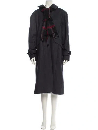 Pre-owned London Fog Wool Trench Coat In Gray