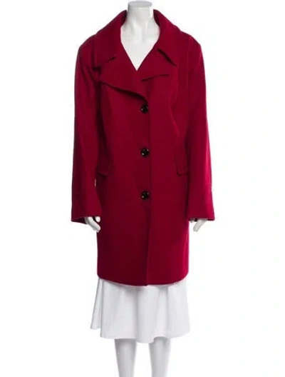 Pre-owned London Fog Wool Trench Coat In Red
