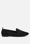 LONDON RAG ABEDI RHINESTONE EMBELLISHED PULL TAB LOAFERS