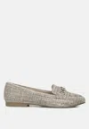 London Rag Abeera Chain Embellished Loafers In Silver