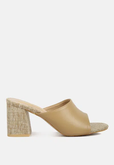 London Rag Addie Block Heel Slip On Sandals In Multi