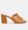 London Rag Addie Block Heel Slip On Sandals In Brown