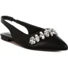 London Rag Adhara Rhinestone Embellished Slingback Flat In Black
