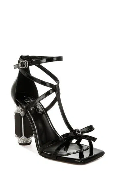 London Rag Affluence Crystal T-strap Sandal In Black