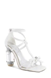 London Rag Affluence T-strap Stone Encrusted Heeled Sandal In White