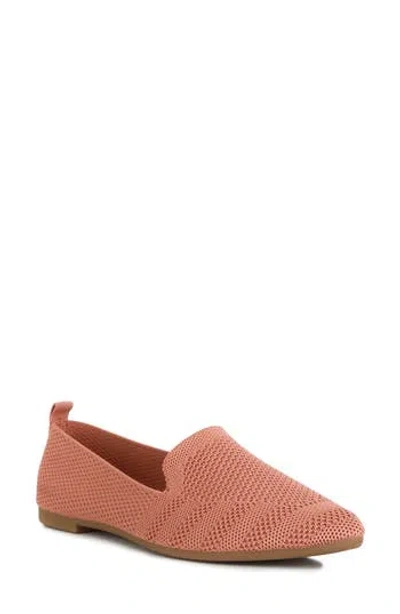 London Rag Akili Textured Knit Pointed Toe Flat In Pink