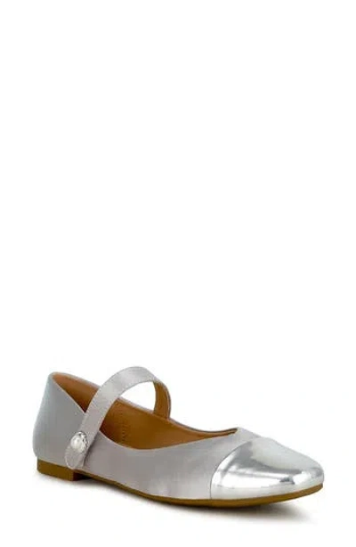 London Rag Albi Mary Jane Flat In Silver