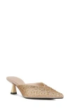 London Rag Aldora Rhinestone Kitten Heel Mule In Gold