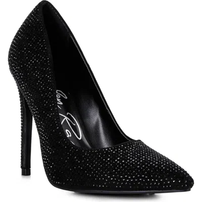 London Rag Alter Ego Rhinestone Pump In Black