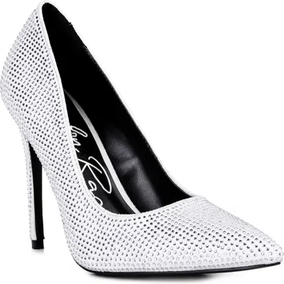 London Rag Alter Ego Rhinestone Pump In White
