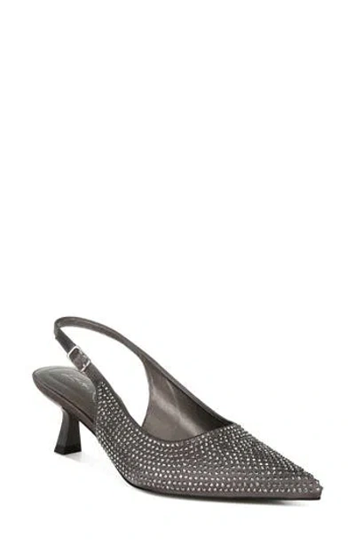 London Rag Amashi Rhinestone Kitten Heel Slingback Pump In Pewter