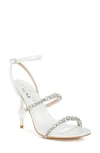 London Rag Aragon Crystal Embellished Ankle Strap Sandal In White