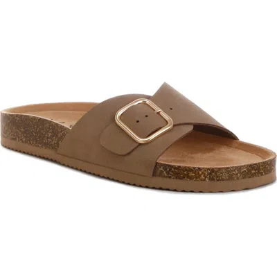 London Rag Aranda Buckle Slide Sandal In Brown