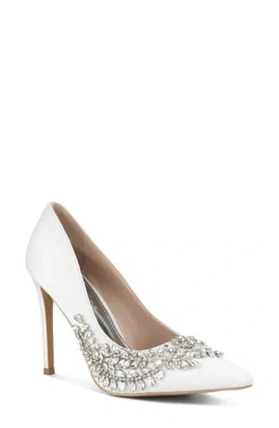 London Rag Ashlyn Crysal Leaf Pump In White