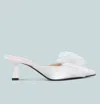 London Rag Asma Organza Bow Embellished Satin Mules In White