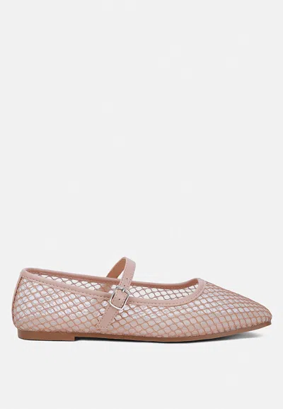 London Rag Averona Mesh Mary Jane Flats In Brown