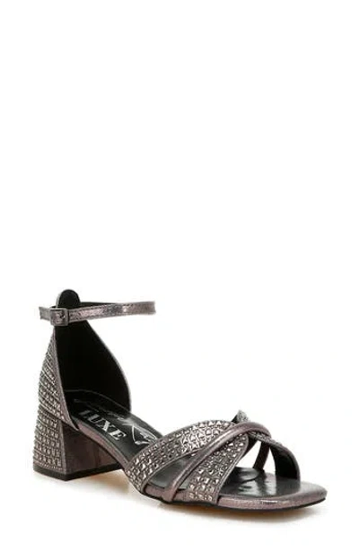 London Rag Babylon Embellished Block Heel Sandal In Gray