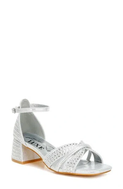 London Rag Babylon Embellished Block Heel Sandal In Silver