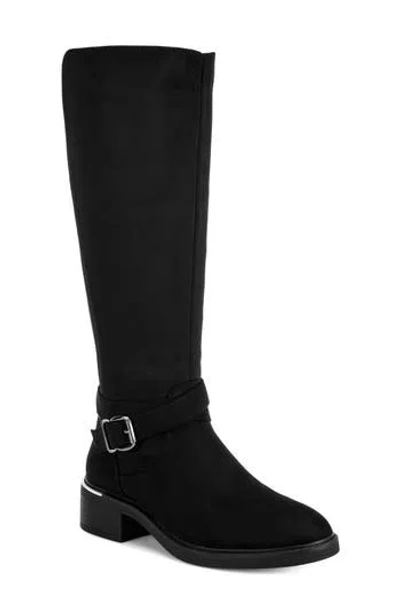 London Rag Basheba Leather Knee High Boot In Black
