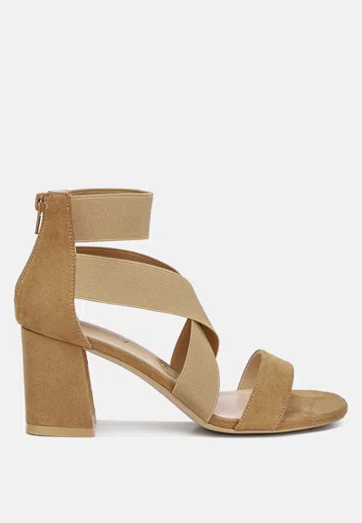 London Rag Benicia Elastic Strappy Block Heel Sandals In Multi