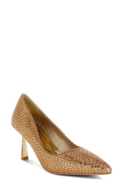 London Rag Benjamins Rhinestone Pump In Gold