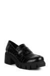 London Rag Benz Chunky Block Heel Loafers In Black