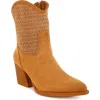 London Rag Bimmy Crochet Trim Western Bootie In Brown