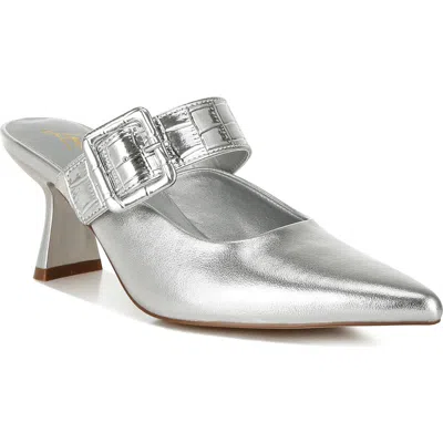 London Rag Bismi Pointed Toe Mule In Silver