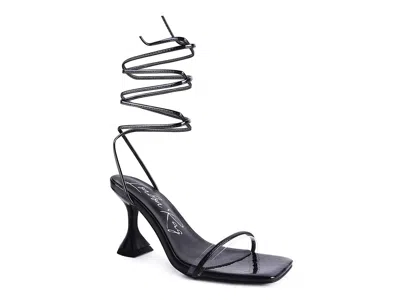 London Rag Biten Berry Sandal In Black
