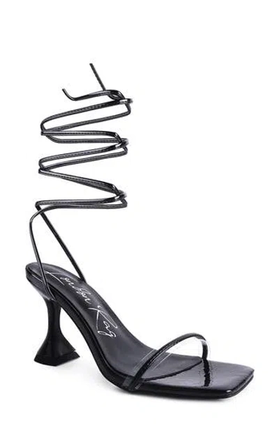 London Rag Biten Lace-up Sandal In Black