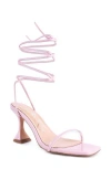 London Rag Biten Berry Spool Heeled Lace Up Sandal In Pink