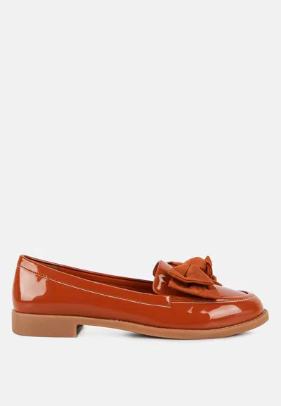 London Rag Bowberry Bow-tie Patent Loafers In Brown