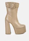 London Rag Bumpy Platform Bootie In Beige