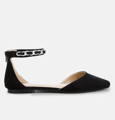 London Rag Buqisi Chain Embellished Flat Sandals In Black