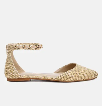 London Rag Buqisi Chain Embellished Flat Sandals In White