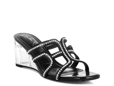 London Rag Caqueta Wedge Sandal In Black