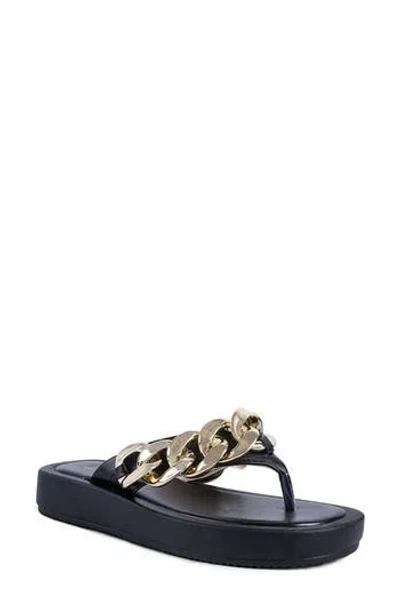 London Rag Chain Flip Flop Sandal In Black