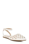 London Rag Chalcis Rivet Flat In White