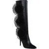 London Rag Chinkara Rose Detail Tall Boot In Black