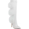 London Rag Chinkara Rose Detail Tall Boot In White