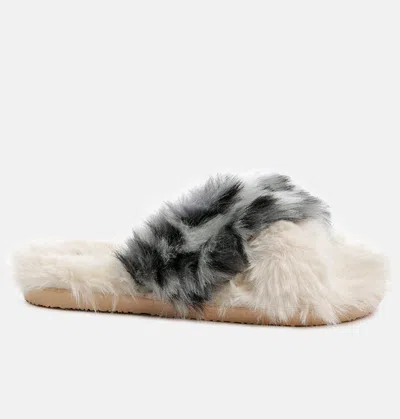 London Rag Chipmunk Faux Fur Indoor Flats In White