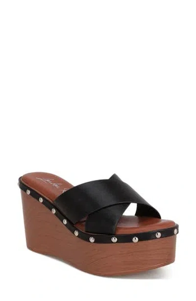 London Rag Ciriya Wedge Sandal In Black