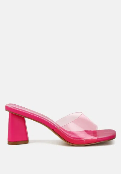 London Rag Clear Flirt Clear Strap Slip On Heel Sandals In Pink