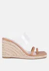 London Rag Clear Path Toe Ring Espadrilles Wedge Sandals In Brown