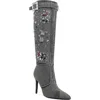 London Rag Cornik Pointed Toe Knee High Boot In Gray