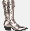 London Rag Cowby Metallic Faux Leather Cowboy Boots In Gray