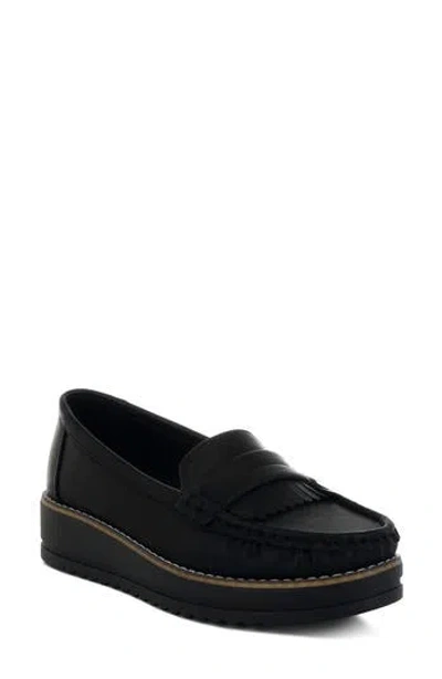 London Rag Croyda Fringe Platform Loafer In Black